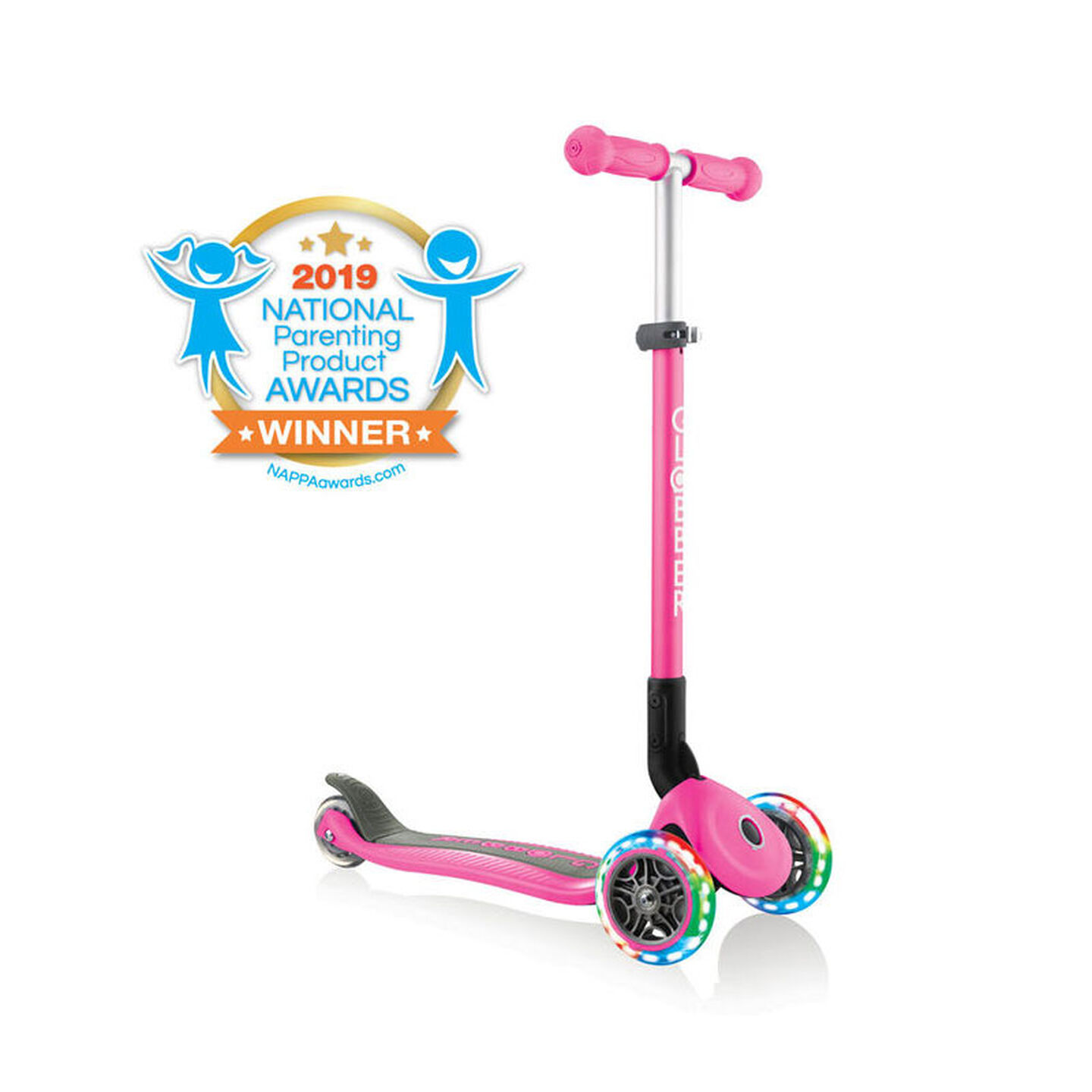 Primo Foldable Light-Up Scooter - Deep Pink