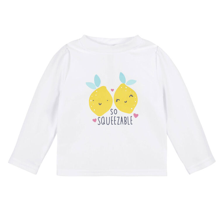 Gerber - Ensemble 2 pièces pour bébé et toute-petite fille Lemon Squeeze Rash Guard et bas de bain - 5T