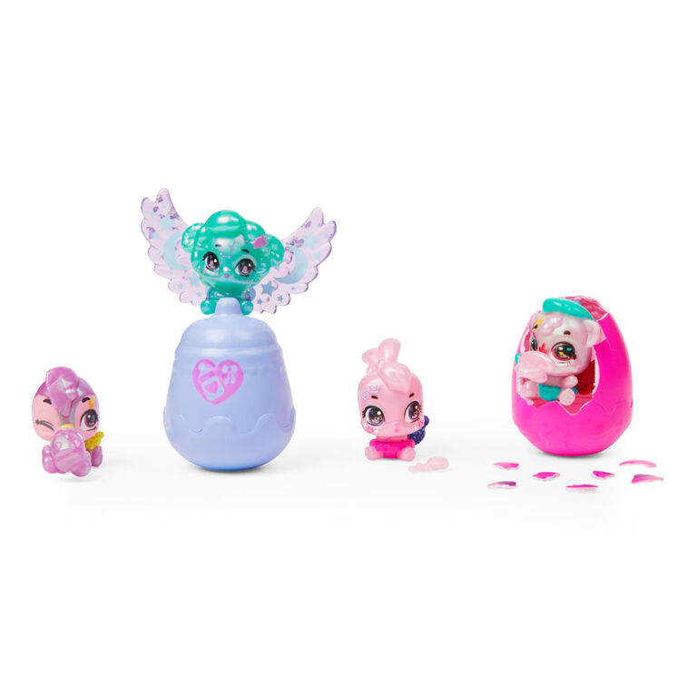 Hatchimals CollEGGtibles, Shimmer Babies Multipack avec 4 personnages et accessoire surprise (les styles peuvent varier)