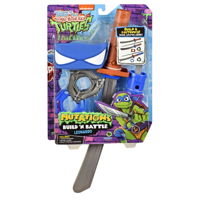 Tales of Teenage Mutant Ninja Turtles: Mutations Build N Battle Leonardo Katana Sword Basic Role Play Set