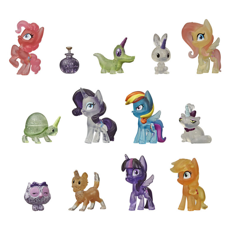 My Little Pony Collection Poneys et amis fidèles, 12 poneys et animaux, figurines de 3,5 cm incluant 1 jouet mystère - Notre exclusivité