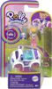 Polly Pocket Micro Doll with Panda-Themed Die-cast Car and Mini Pet, Travel Toys