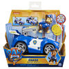 PAW Patrol, Véhicule transformable de luxe du film avec figurine Chase articulée à collectionner