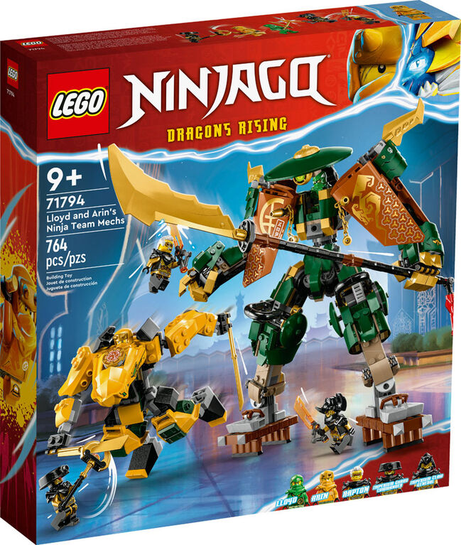 LEGO NINJAGO Lloyd and Arin's Ninja Team Mechs 71794 Building Toy Set (764 Pieces)