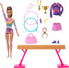 Barbie Gymnastics Playset with Brunette Fashion Doll, Balance Beam, 10+ Accessories & Flip Feature