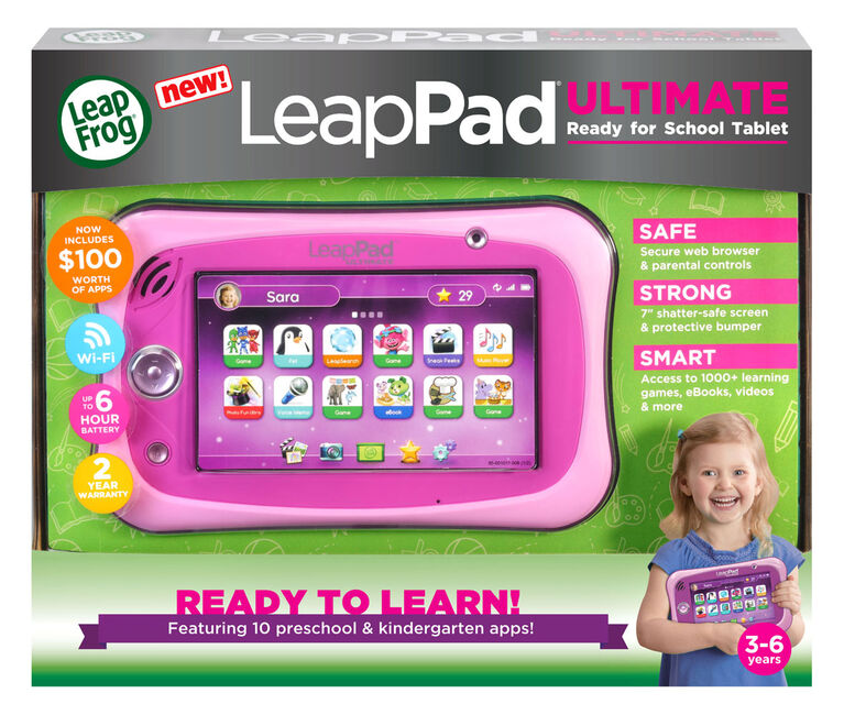 LeapFrog LeapPad Ultimate Ready for School Tablet - Rose - Édition anglaise