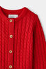 Cable Knit Cardigan Red 5-6Y