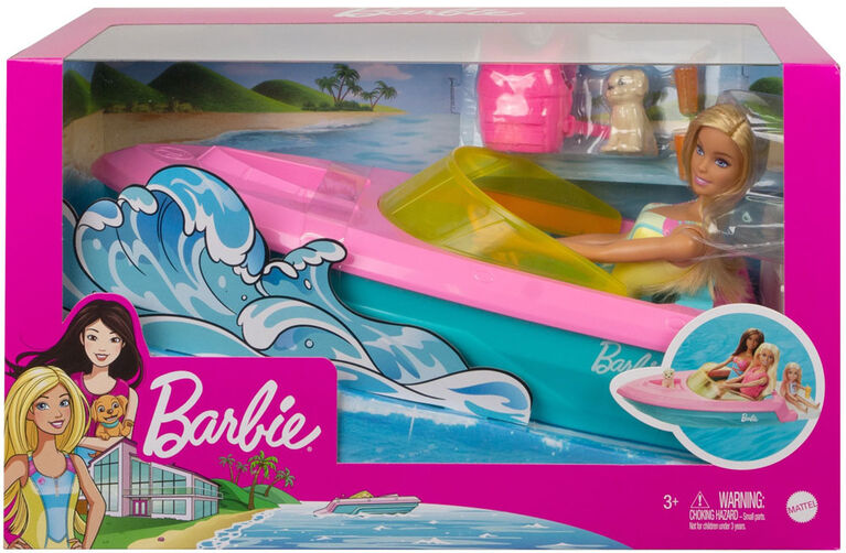 Barbie-Poupée et bateau avec chiot et accessoires-Flotte sur l'eau