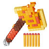 Nerf Minecraft Firebrand, Dart Blasting Axe, 6 Nerf Elite Foam Darts, Design Inspired by Minecraft Axe in the Game, Pull Down Priming, Minecraft Toys