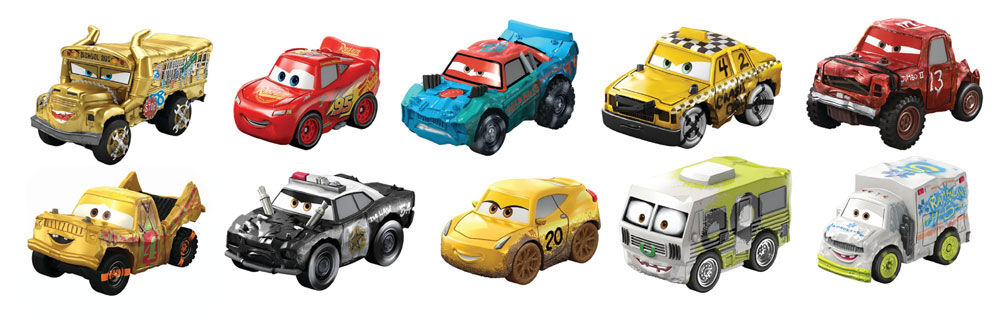 Disney cars mini top racers 10 pack