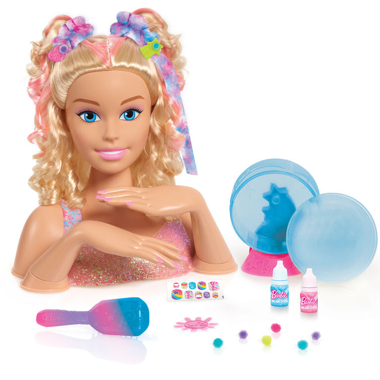 Barbie Tête à coiffer, cheveux blonds, 20 accessoires colorés Âges 3+ 