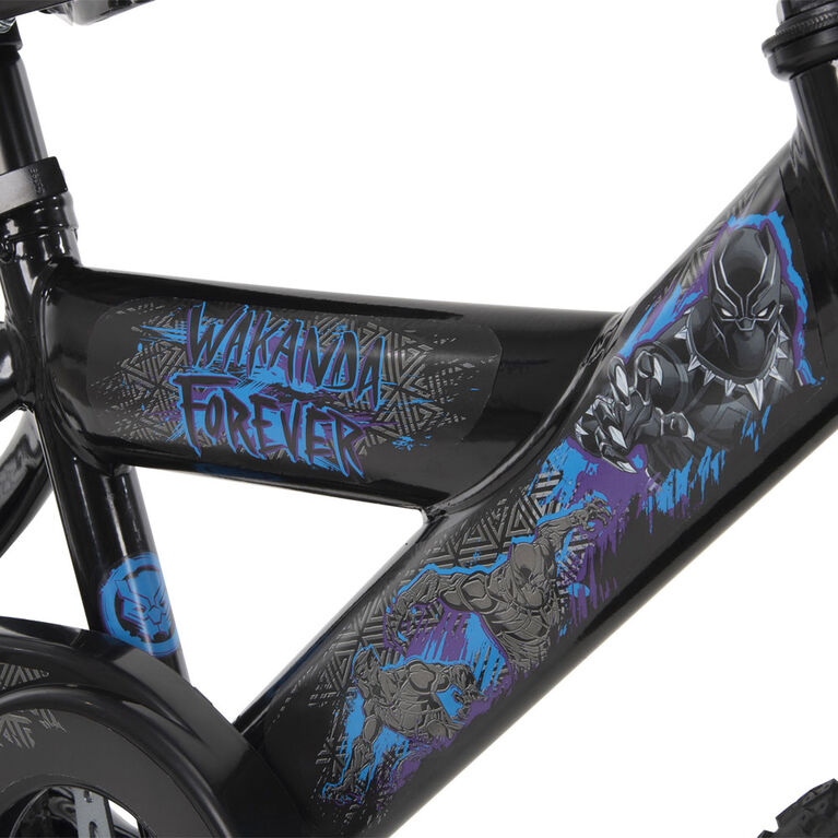 Vélo Marvel Black Panther pour enfants, 16 po, noir/bleu