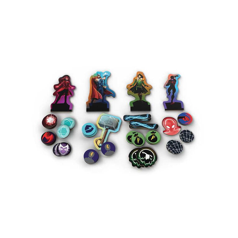 USAopoly Marvel Dice Throne 4-Hero Box (Scarlet Witch, Thor, Loki, Spider-Man) Board Game - English Edition