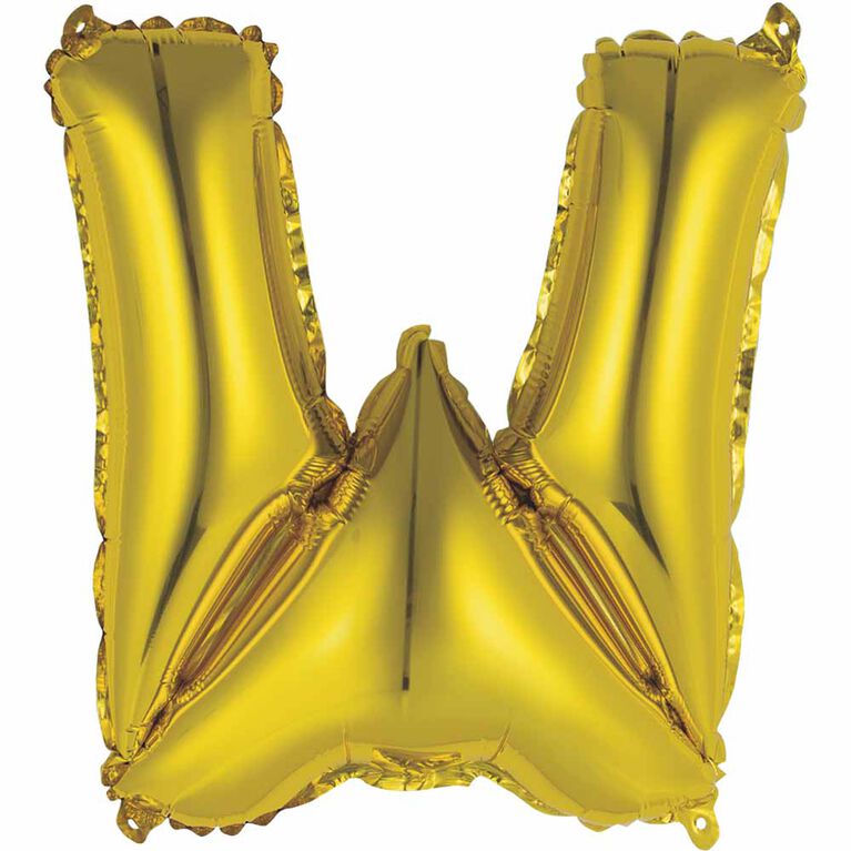 14" Gold Letter Balloons - W