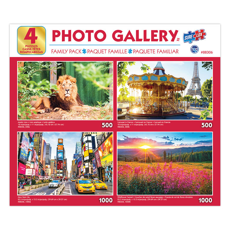 Sure-Lox 4 In 1 Art Gallery Multipack Puzzles - 500 and 1000 Piece Jigsaw Puzzles