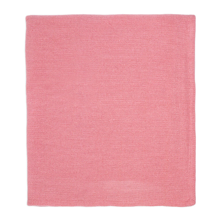 Amour Bébé Couverture en vison tricotée avec pull rose rose