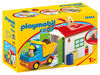 Playmobil 1.2.3. Ouvrier avec camion et garage 70184