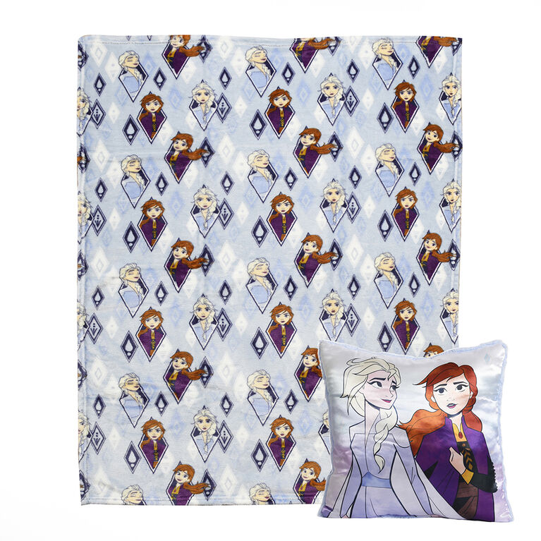 Disney Frozen 2 Piece Throw and Cushion Set