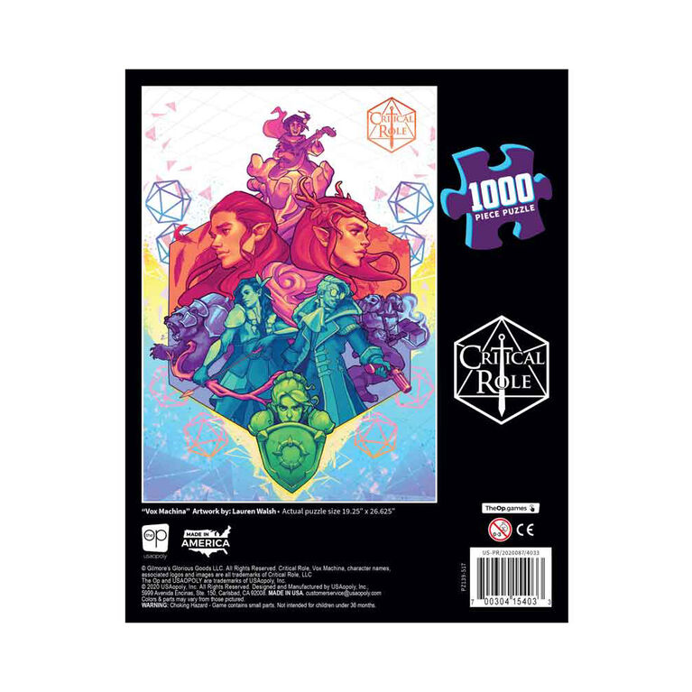 Critical Role "Vox Machina" 1000 Piece Puzzle - English Edition