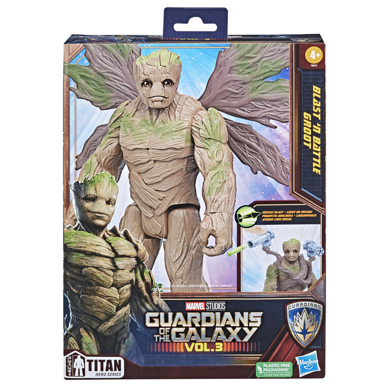 Marvel Studios' Guardians of the Galaxy Vol. 3 Titan Hero Series Deluxe Blast 'N Battle Groot 11.5 Inch Action Figure