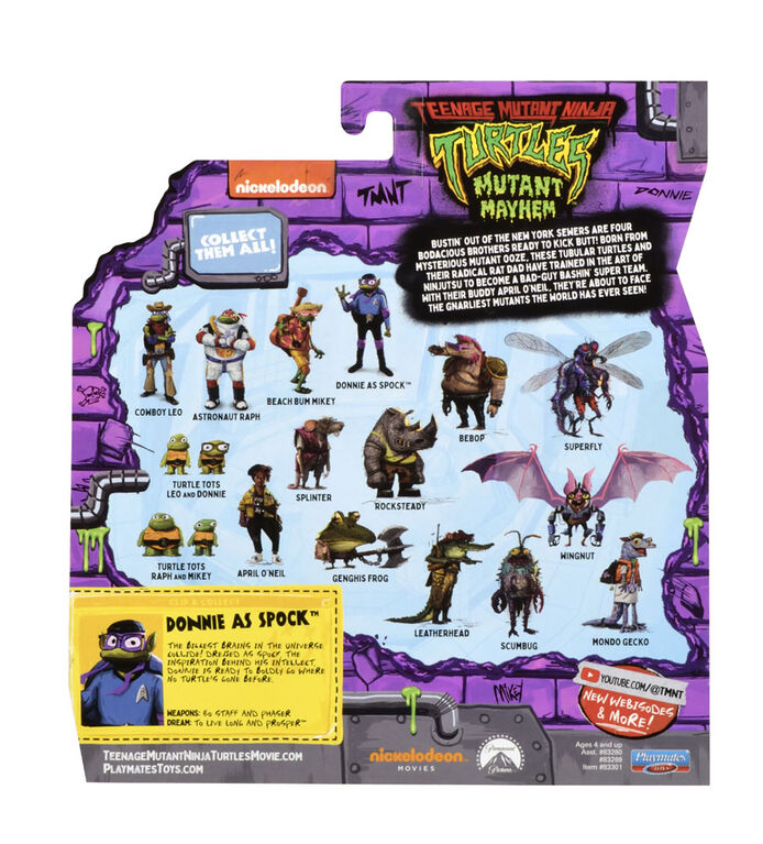 Teenage Mutant Ninja Turtles : Mutant Mayhem-Figure d'action Donnie en Spock
