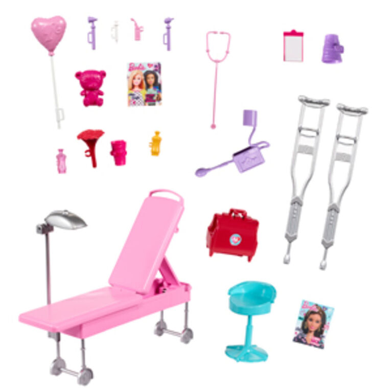 Coffret de jeu Véhicule médical Barbie, plus de 60 cm (2 pi) de largeur avec lumières et sons