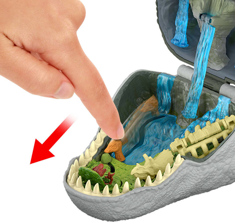 Jurassic World Rebirth Micro Adventure Playset Tyrannosaurus Rex Head, Interactive Features & Figures