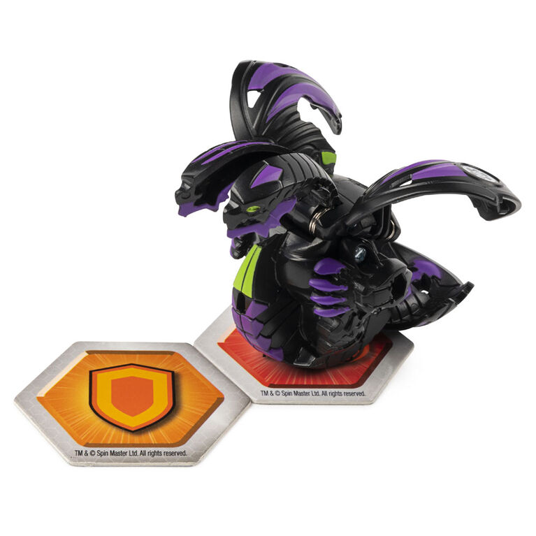 Bakugan, Mallette de rangement Baku-Storage avec figurine articulée Nillious à collectionner et carte à échanger, noir