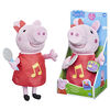 Peppa Pig Oink-Along Songs Peppa Singing Plush Doll with Sparkly Red Dress and Bow, Sings 3 Songs - French Edition