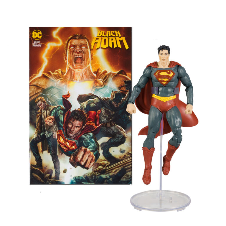 DC Direct - Figurine de 7 pouces avec une bande dessinée - Black Adam Comic - Superman Figurine