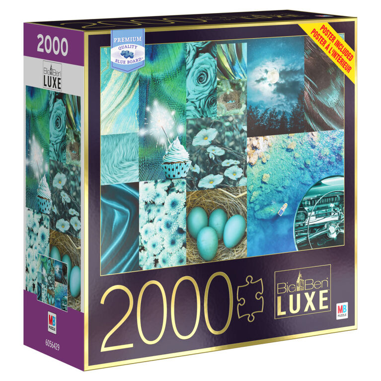 Big Ben Luxe 2000-Piece Adult Jigsaw Puzzle, Teals
