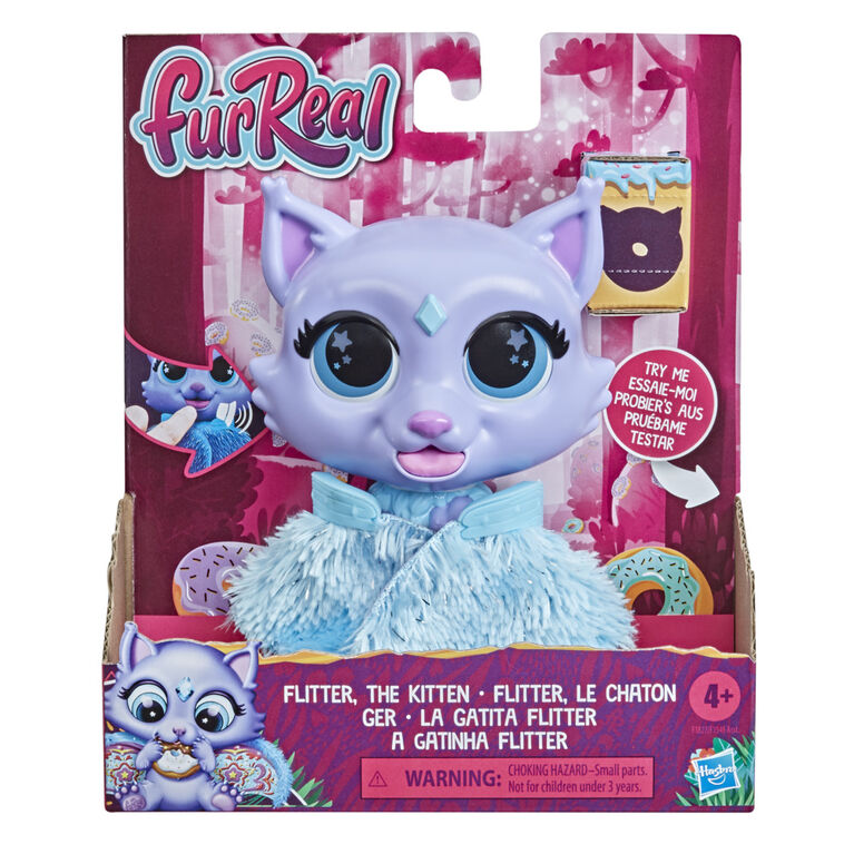 furReal Flitter the Kitten Color-Change Interactive Feeding Toy, Lights and Sounds