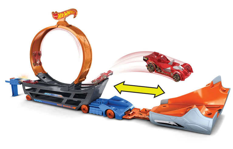 Hot Wheels - Coffret piste Transporteur Cascades - Édition anglaise