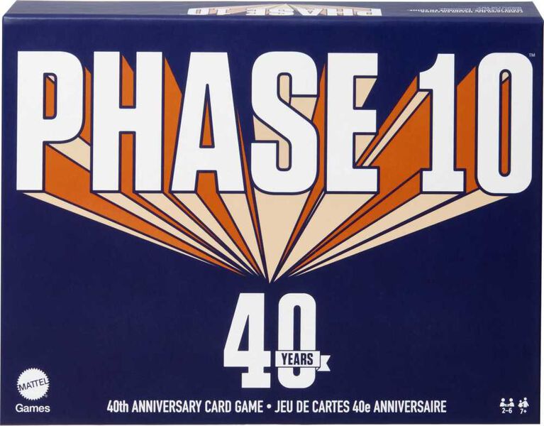 Phase 10 Édition 40 eanniversaire, jeu de style rami, 7 ans et plus