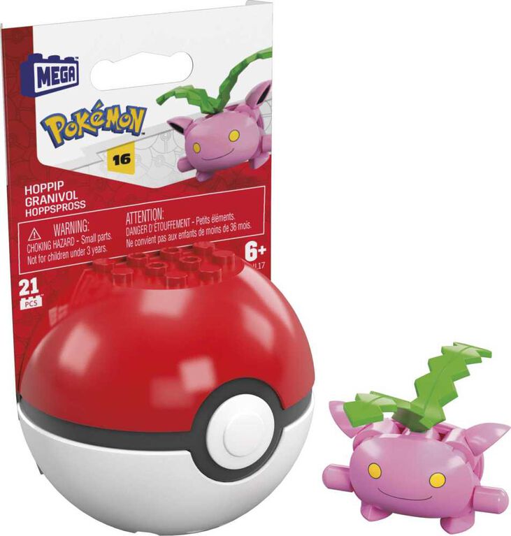 MEGA Pokemon Hoppip building set with 21 pieces and Poke Ball