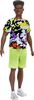 Barbie-Poupée Ken Fashionistas 123, large d'épaules, t-shirt, short