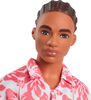 Barbie Fashionistas Ken Doll #235 in Hawaiian Print Jumpsuit with Green Sandals, Brown Hair