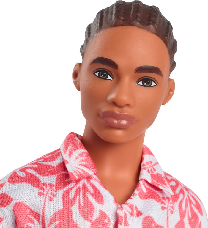 Barbie Fashionistas Ken Doll #235 in Hawaiian Print Jumpsuit with Green Sandals, Brown Hair