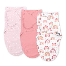 SwaddleMe by Ingenuity Monogram Collection - Rainbow 3PK S/M 0-3M