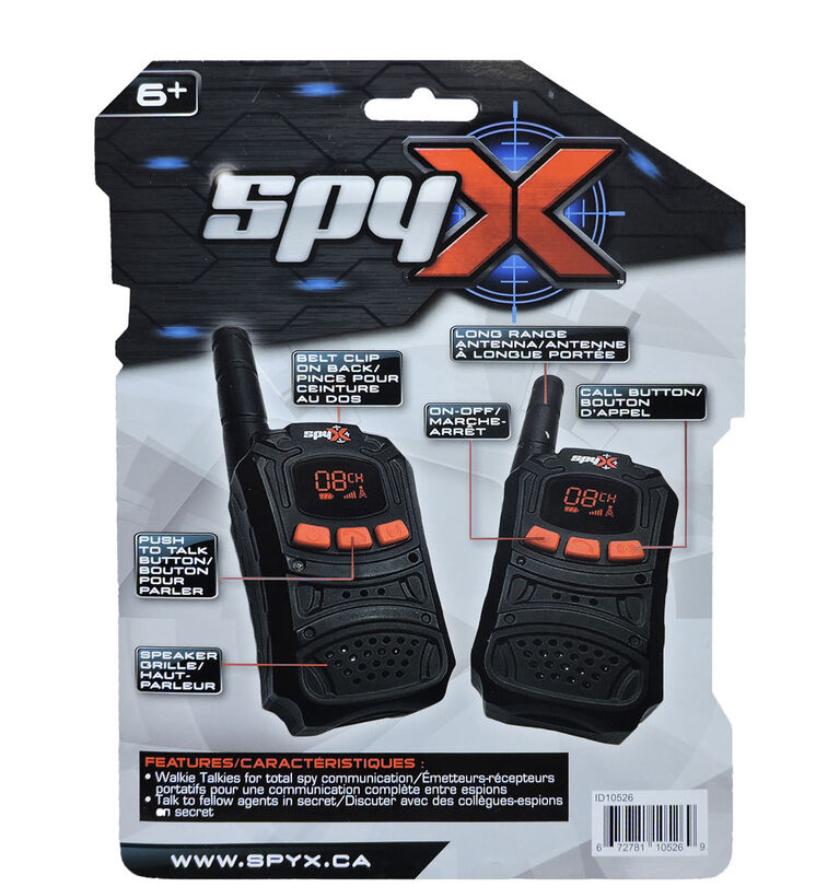 SpyX Spy Walkie Talkies Perfect Addition for Your spy Gear Collection! Made for Small Hands and Doubles as a Spy Toy for Buddy Play 