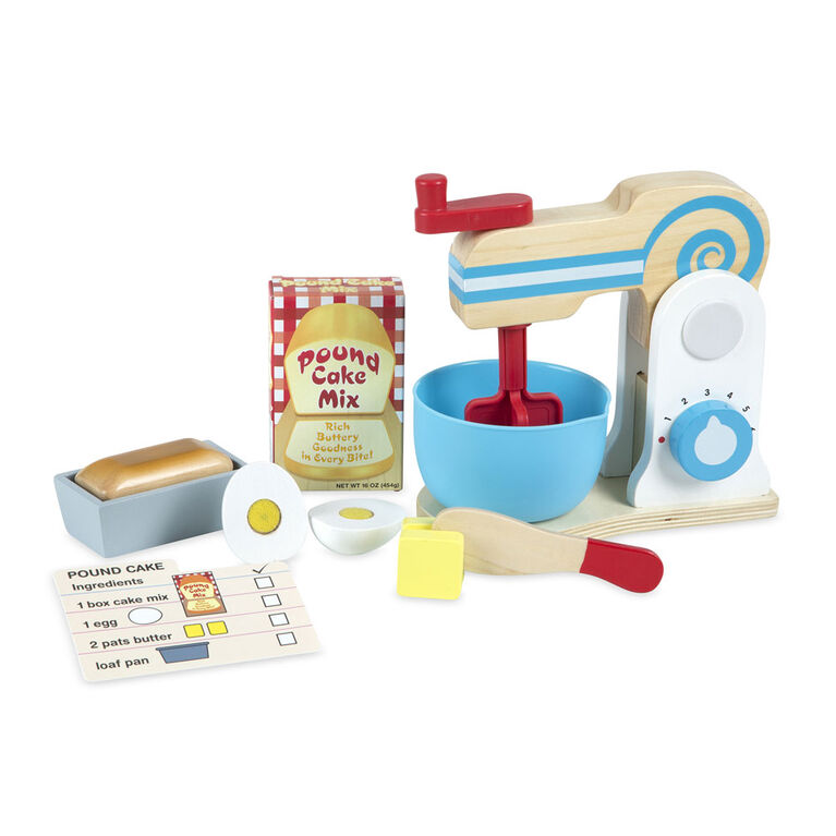 Melissa and Doug - Wooden Make a Cake Mixer Set