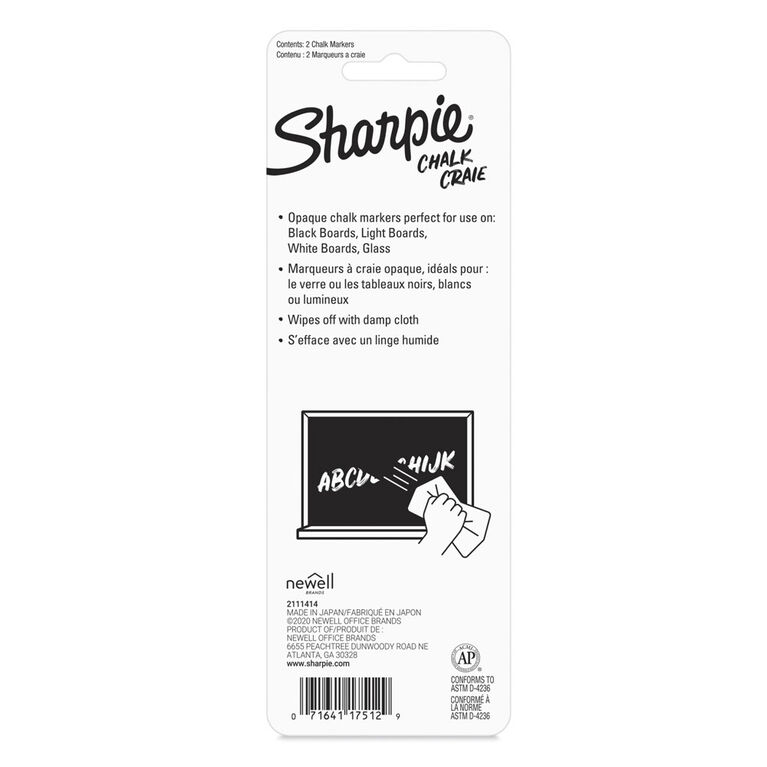 Marqueur craie Sharpie, pointe moyenne, blanc