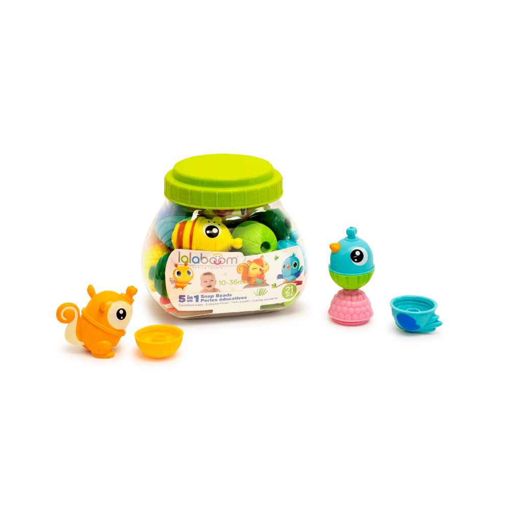 Lalaboom - Chunky Animals and Beads Bucket