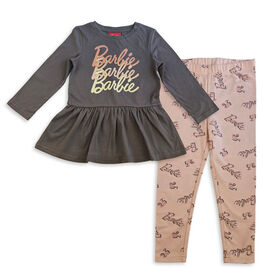 Ensemble 2 pièces Barbie - Gris foncé 5T