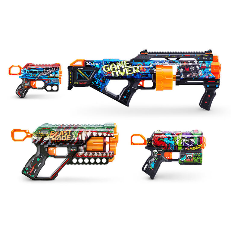 X-Shot Skins 4 Blaster Combo Pack (48 Darts) by ZURU