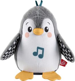 Fisher-Price Plush Tummy Time Toy, Flap and Wobble Penguin, Newborn Musical Toy