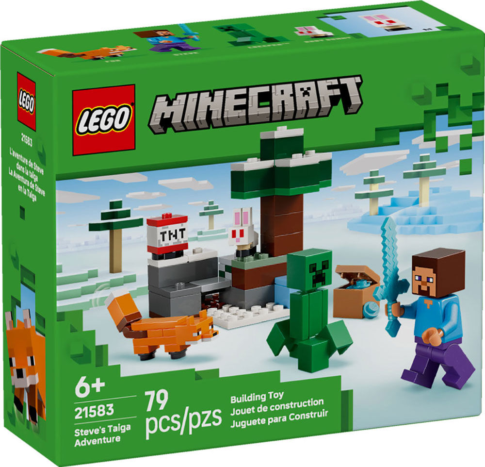 LEGO Minecraft Steve's Taiga Adventure Building Toy for Boys, Girls, & Kids, Ages 6 + - 21583
