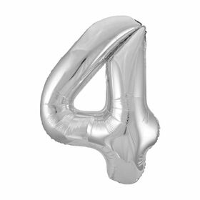 Ballon en aluminium argenté en forme de nombre 34" - 4