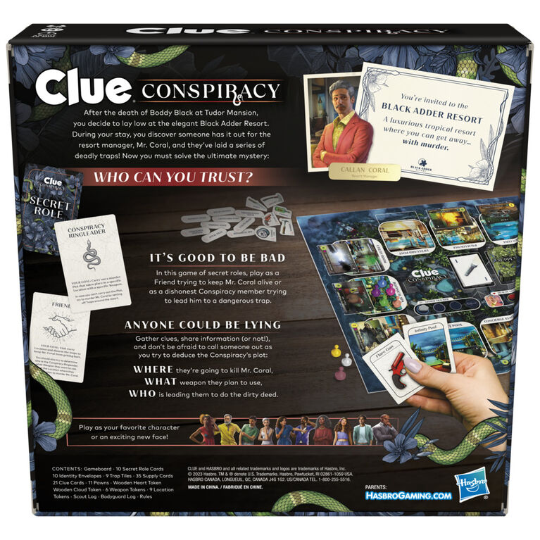 Clue Conspiration, jeu de plateau pour ados et adultes