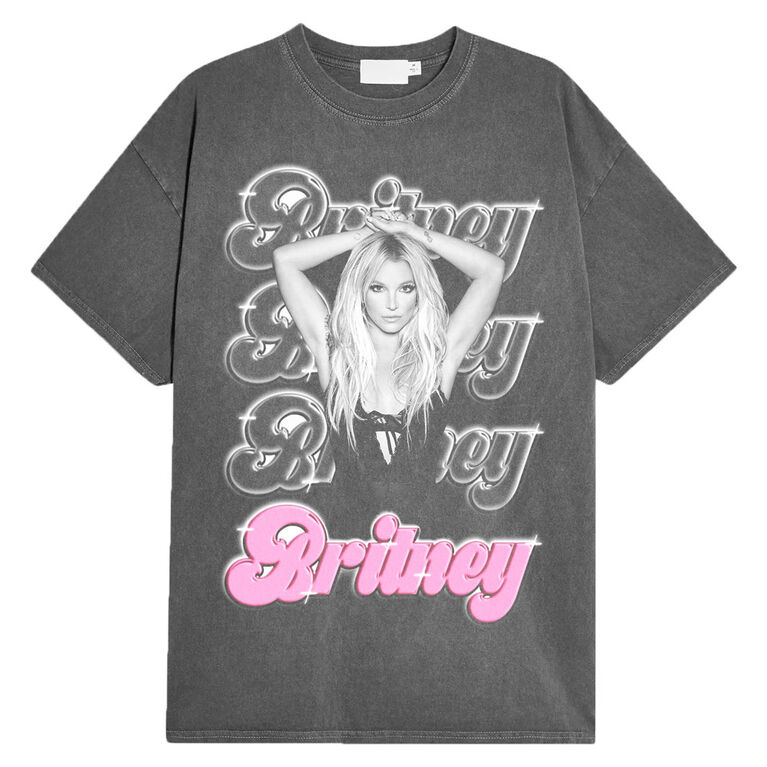 Britney Spears-Pink Text- Black T-Shirt